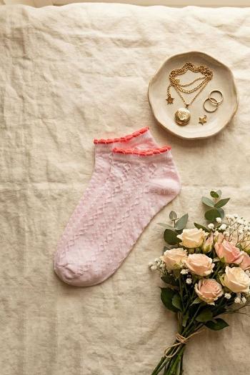 Lamelif Yıkamalı Penye Desenli Çorap