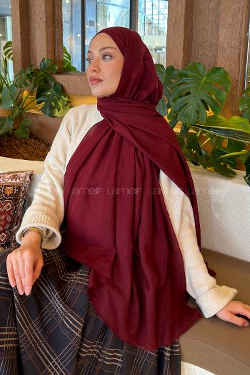 Claret Red Cotton Fabric Straight Shawl