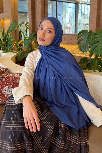 Lamelif Organik Premium Şal İndigo