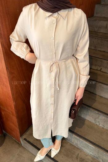 Lamelf Cupra Bağlama Detaylı Tunik Taş