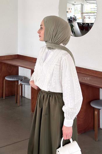 Lamelif Fistolu Gömlek Ekru