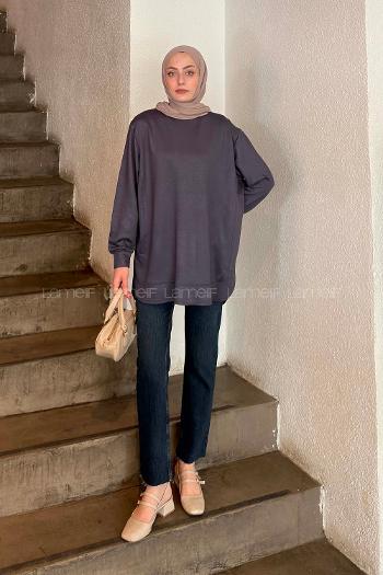 Lamelif Kristal Dikişli Sweat Antrasit