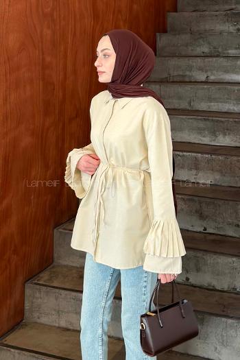 Stone Shirt Collar Long Arm Cotton Shirt