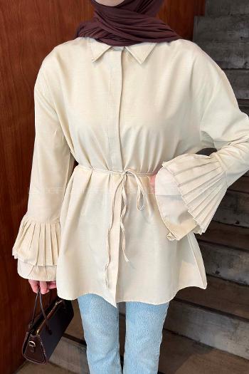 Stone Shirt Collar Long Arm Cotton Shirt