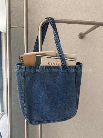 Lamelif Kadın Dükortta Denim Kar Yıkama Günlük Spor Plaj Okul Çanta [KOT Totebag]