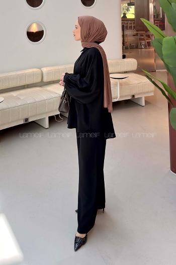 Lamelif Çift Cepli Takım Siyah