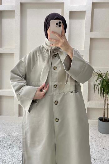 Lamelif Şal Yaka Trençkot Taş Rengi