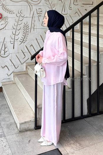Pink Shirt Collar Long Arm Modal Regular Trousers Comfortable Suit