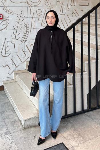 Black Mandarin Collar Long Arm Linen Shirt