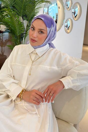 Lamelif Batik Desen Soft Eşarp Lila