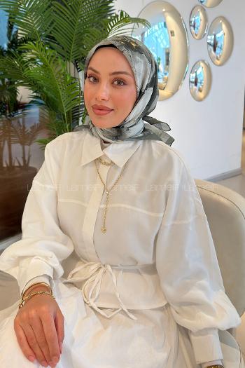 Lamelif Bohem Çiçek Desen Soft Eşarp Adaçayı