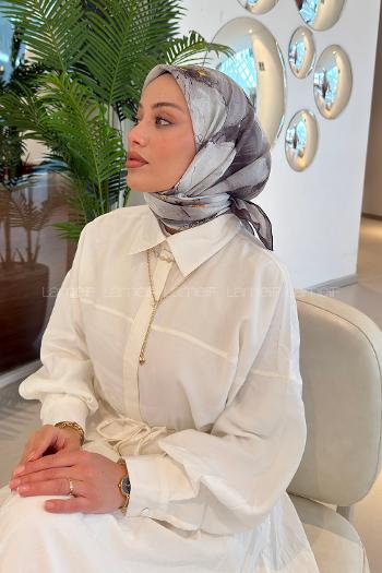Stone Cotton Fabric Striped Straight Printed Scarf