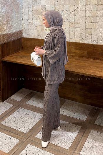 Lamelif Raşel Kimono Takım Soft Kahve