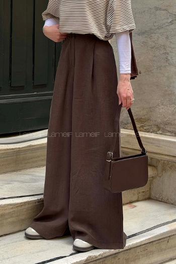 Lamelif Tensel Salaş Pantolon Acı Kahve