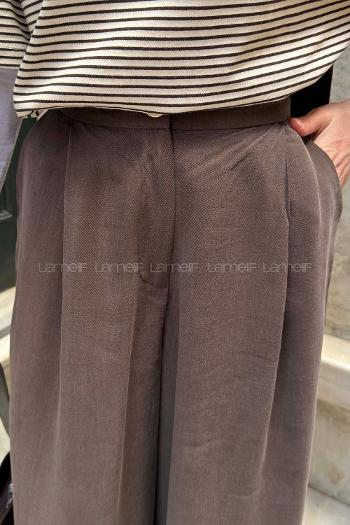 Lamelif Tensel Salaş Pantolon Acı Kahve