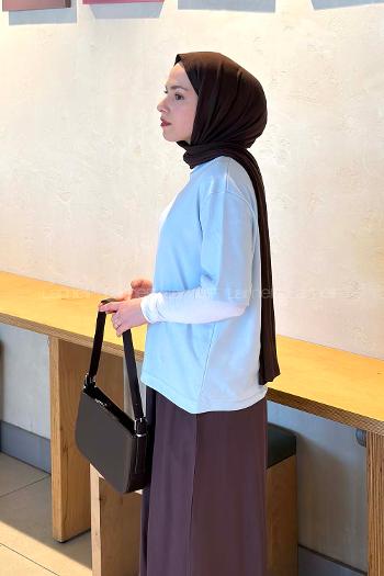 Lamelif Kısa Kol Basic T-shirt Bebe Mavisi