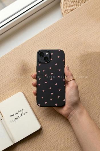 Lamelif  ıPhone 13-14 Minik Kalp Baskılı Telefon Kılıfı