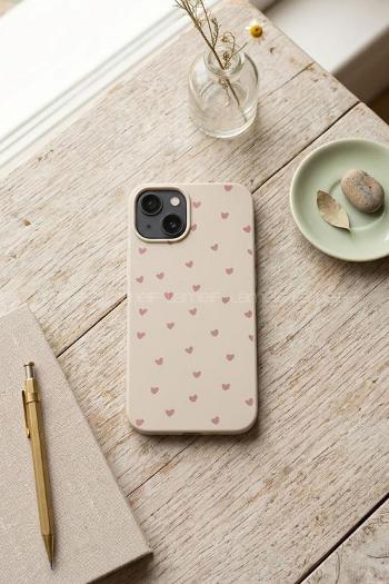 Lamelif  ıPhone 15 Minik Kalp Baskılı Telefon Kılıfı