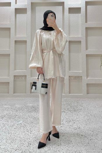 Stone Crew Neck Long Arm Modal Regular Trousers Comfortable Suit