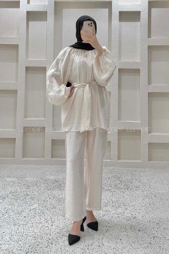 Stone Crew Neck Long Arm Modal Regular Trousers Comfortable Suit