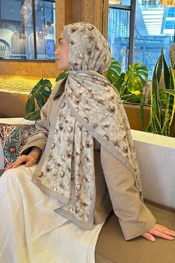 Lamelif Çiçek Desen Lara Soft Şal Mint Yeşili