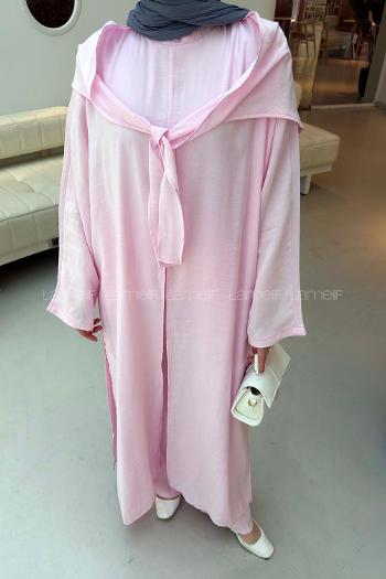 Pink Neckband Long Arm Cotton Regular Trousers Comfortable Suit
