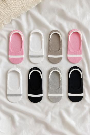 Lamelif 8li Silikonlu Penye Sneaker  Çorap