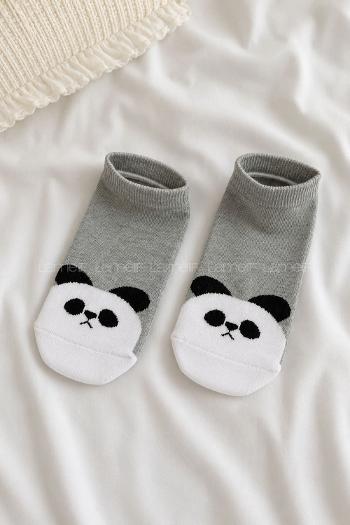 Lamelif Penye Panda Patik Çorap