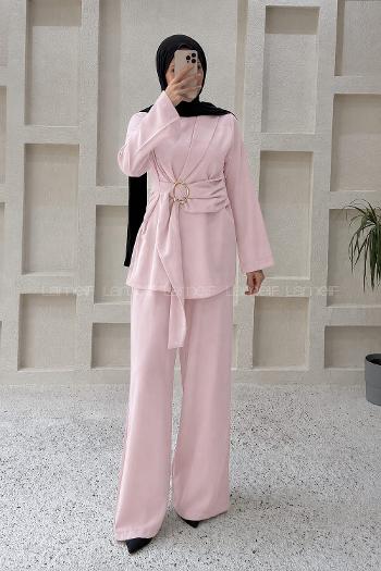 Lamelif Toka Detaylı Takım Pembe