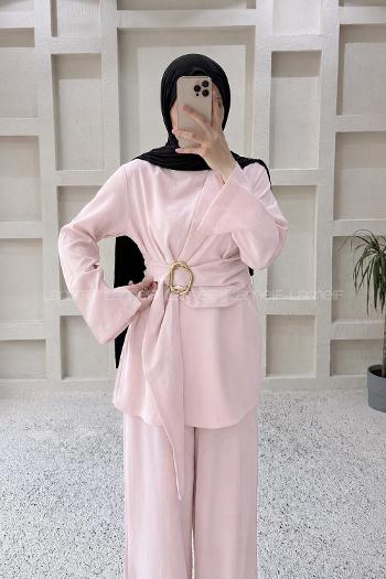 Lamelif Toka Detaylı Takım Pembe