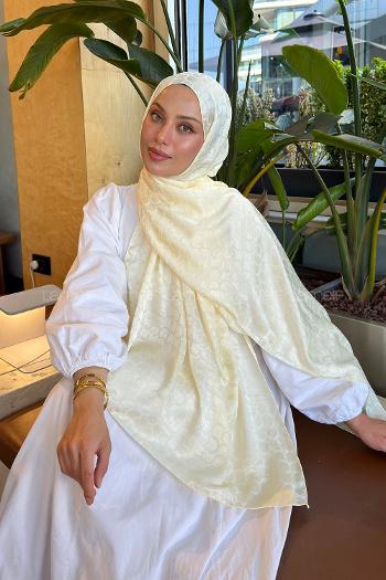 Yellow Cotton Fabric Printed Shawl