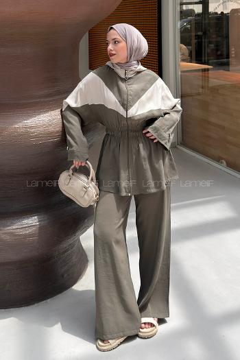 Khaki V Neck Long Arm Ayrobin Regular Trousers Comfortable Suit