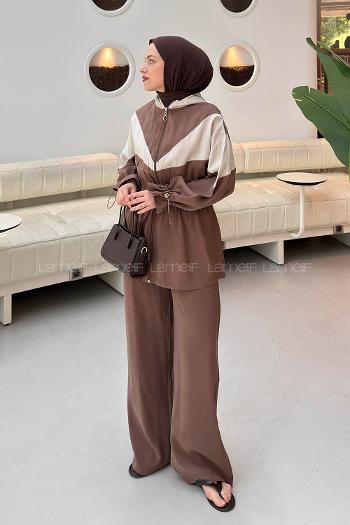Brown V Neck Long Arm Ayrobin Regular Trousers Comfortable Suit