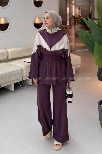 Plum V Neck Long Arm Ayrobin Regular Trousers Comfortable Suit