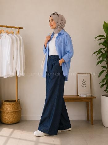 Lamelif Palazzo Kadın Kot Pantolon