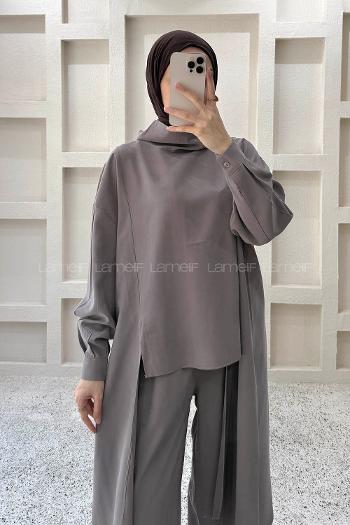 Mink Choker Neck Long Arm Viscose Fabric Regular Trousers Comfortable Suit