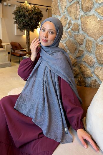 Lamelif  Müslin Krinkıl Şal Füme