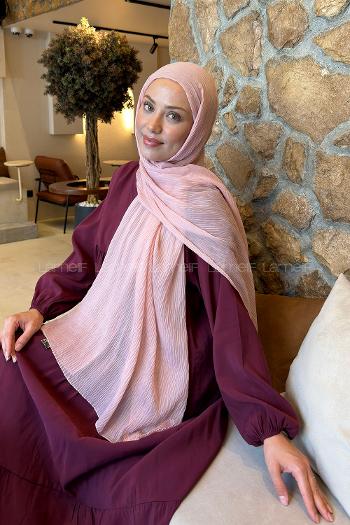 Lamelif  Müslin Krinkıl Şal Pudra