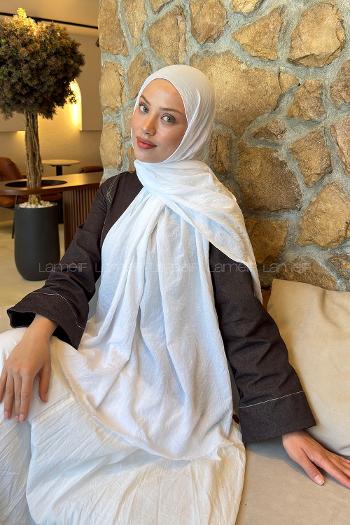 Lamelif Organik Premium Şal Beyaz