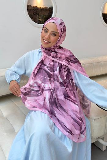 Lamelif Brush Desen Soft Şal Şeker Pembe
