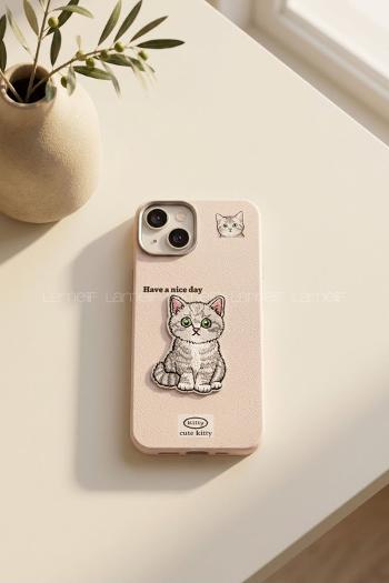 Lamelif iPhone 15 Özel Tasarım Telefon Kılıfı Soft Pudra Renk