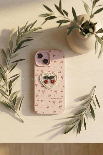 Lamelif iPhone13-14 Vision Trend Tül Kalp Nakış Detaylı Kılıf