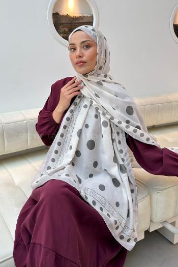 Lamelif Puantiye Desen Soft Şal Bej