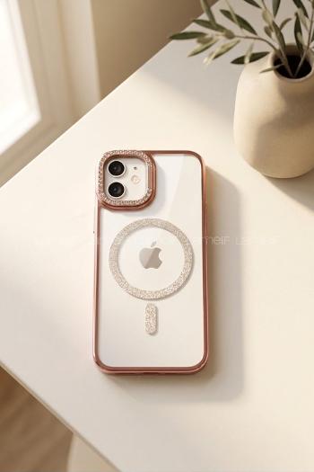 Lamelif iPhone 11 Standlı Simli Premium Telefon Kılıfı