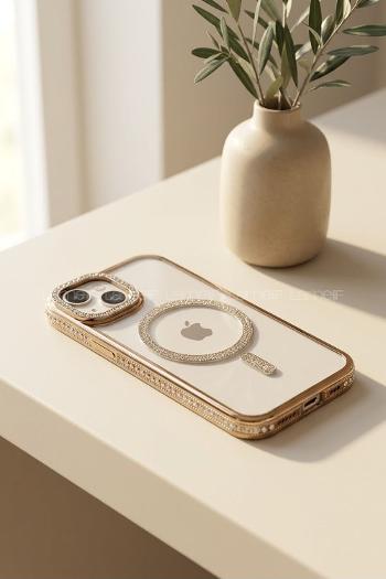 Lamelif iPhone 13/14 Standlı Simli Premium Telefon Kılıfı