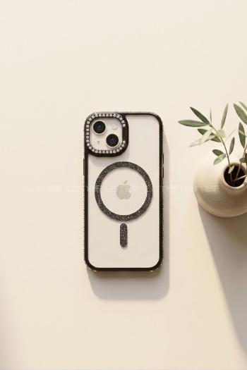 Lamelif iPhone 13/14 Standlı Simli Premium Telefon Kılıfı