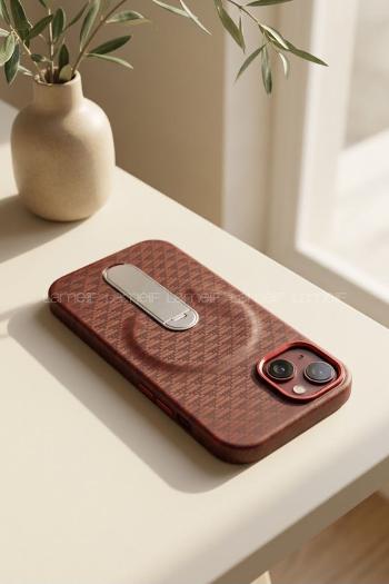 Lamelif iPhone 13/14 Carbon 360 Dönebilen Standlı Magsafe Telefon Kılıfı