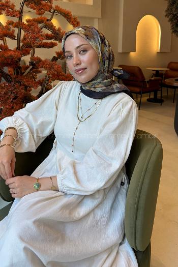 Lamelif Çiçek Desen Bambu Eşarp Sarı