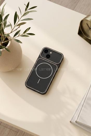 Lamelif iPhone 15 Elmas Taşlı Magsafe Telefon Kılıfı