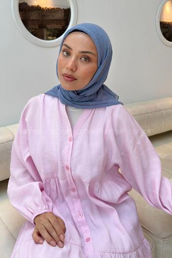 Sky Blue Cotton Fabric Straight Scarf